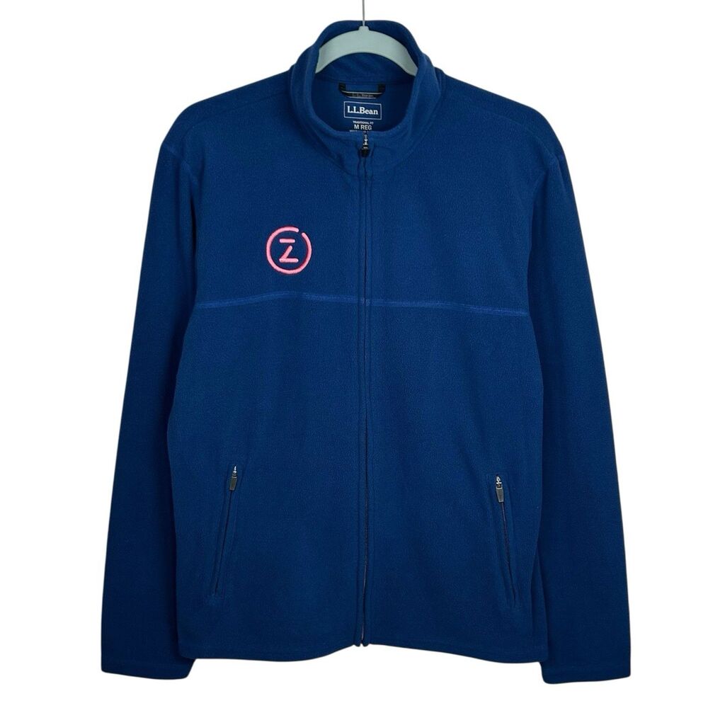 LL Bean Fleece Jacket Mens Medium Blue Full Zip Jacket Outdoor Hiking Gorpcore